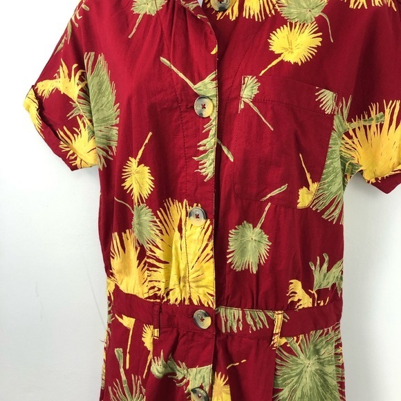 New Free People Malibu Romper Tropical Maroon Small - Picture 5 of 10